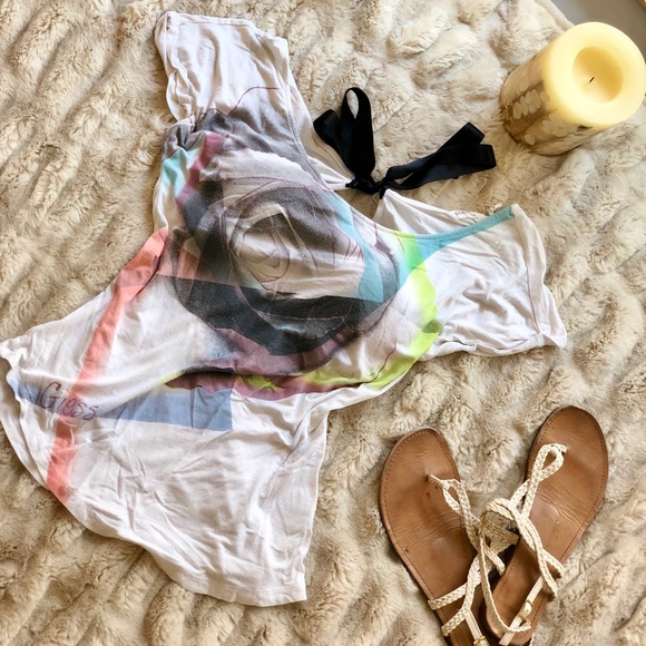 Gorgeous floral Guess shirt with bow - Picture 1 of 7